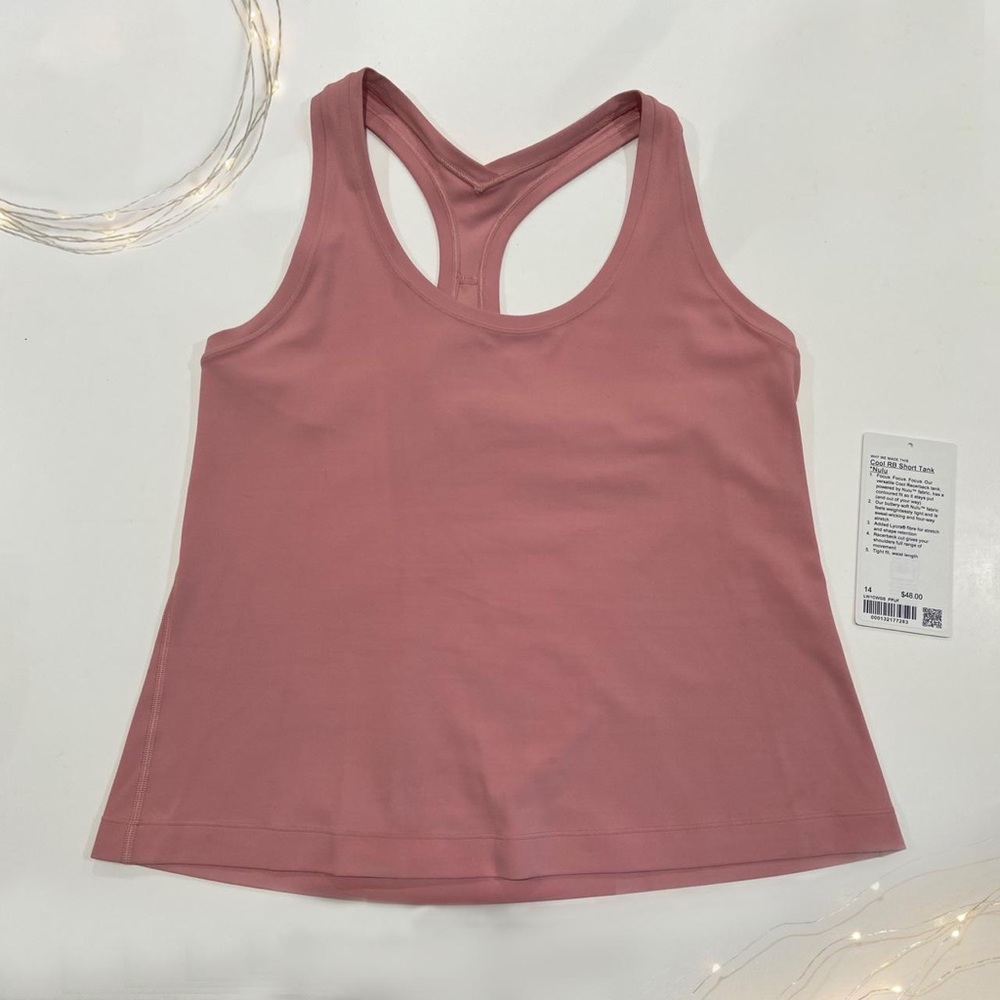LULULEMON PINK COOL RB SHORT TANK